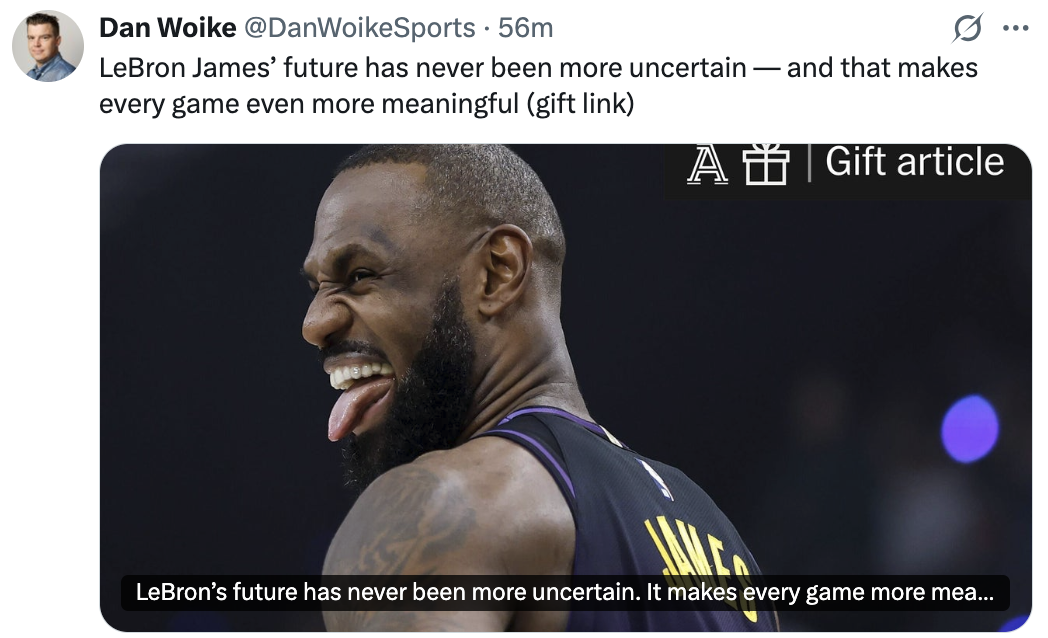 开云注册平台-突发!湖人记者发文:詹姆斯的未来,变得不确定了